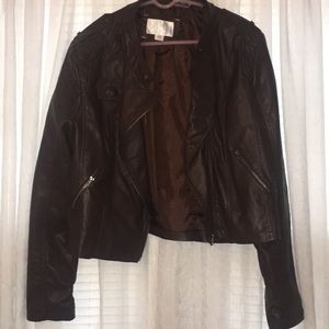 Women’s brown leather(fake)jacket